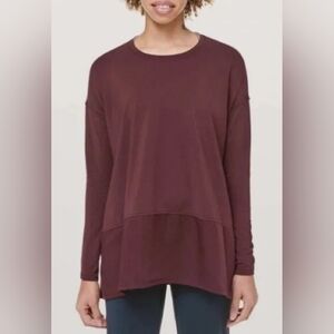 Lululemon Ease Of Mind Long Sleeve In Bordeaux Size S